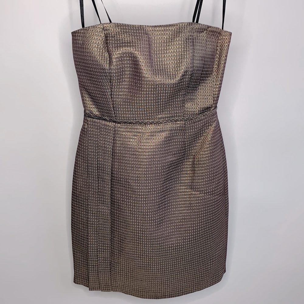 Max And Cleo Strapless Gold Dress Size 2